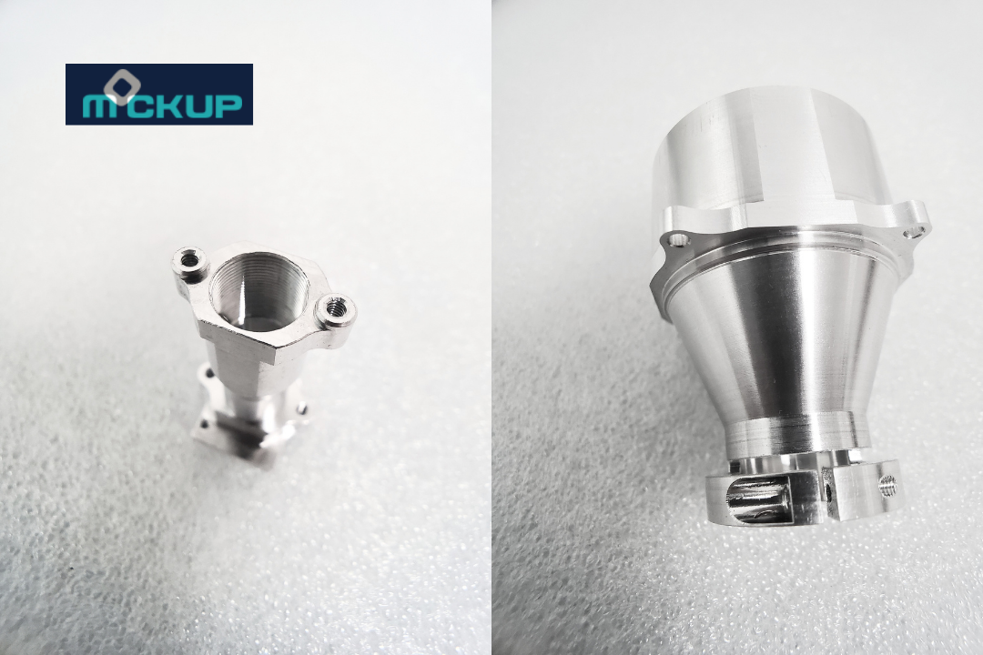 CNC turned housing with secondary milled features